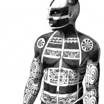 Te Patu Tiki. "Modèle de Kahi, homme de face". détail 1.