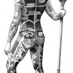Te Patu Tiki. "Modèle de Kahi, homme de dos".