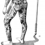 Te Patu Tiki. "Modèle de Kahi, homme de dos". Détail 2.