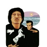 "Khadafi et Coperfield." Série Abrakhadafi - Impression jet d'encre 30x40 cm © Olivier & Patrice Cablat 2009.