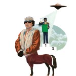 "Khadafi et Jackson." Série Abrakhadafi - Impression jet d'encre 30x40 cm © Olivier & Patrice Cablat 2009.