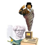 "Khadafi et Wharol." Série Abrakhadafi - Impression jet d'encre 30x40 cm © Olivier & Patrice Cablat 2009.
