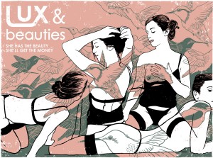 Luxe & Beauté - Exposition de sérigraphies, Atelier du Gratin, Café Creed, 2012.